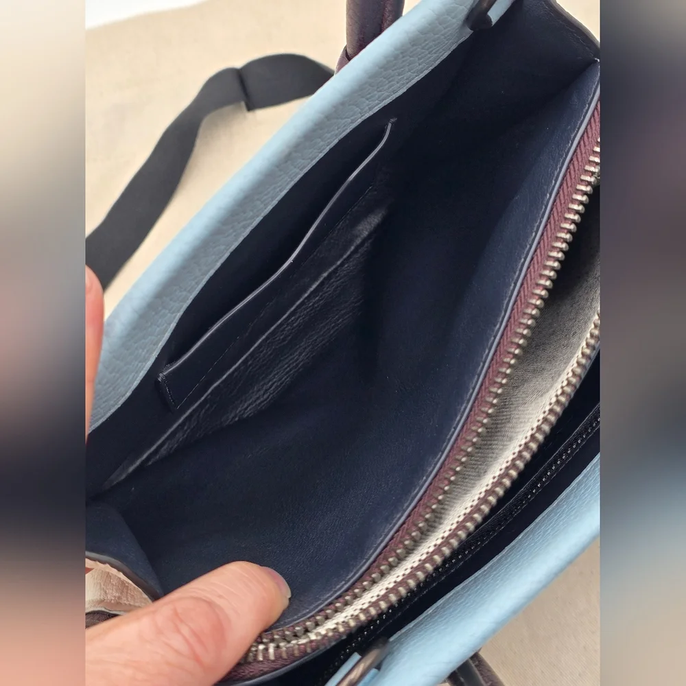 Coach Pebble Leather Cashin Carry Tote 22 In Colorblock, EUC - Picture 14 of 16
